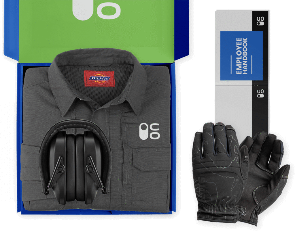 New hire safety starter kits shipped with required gear