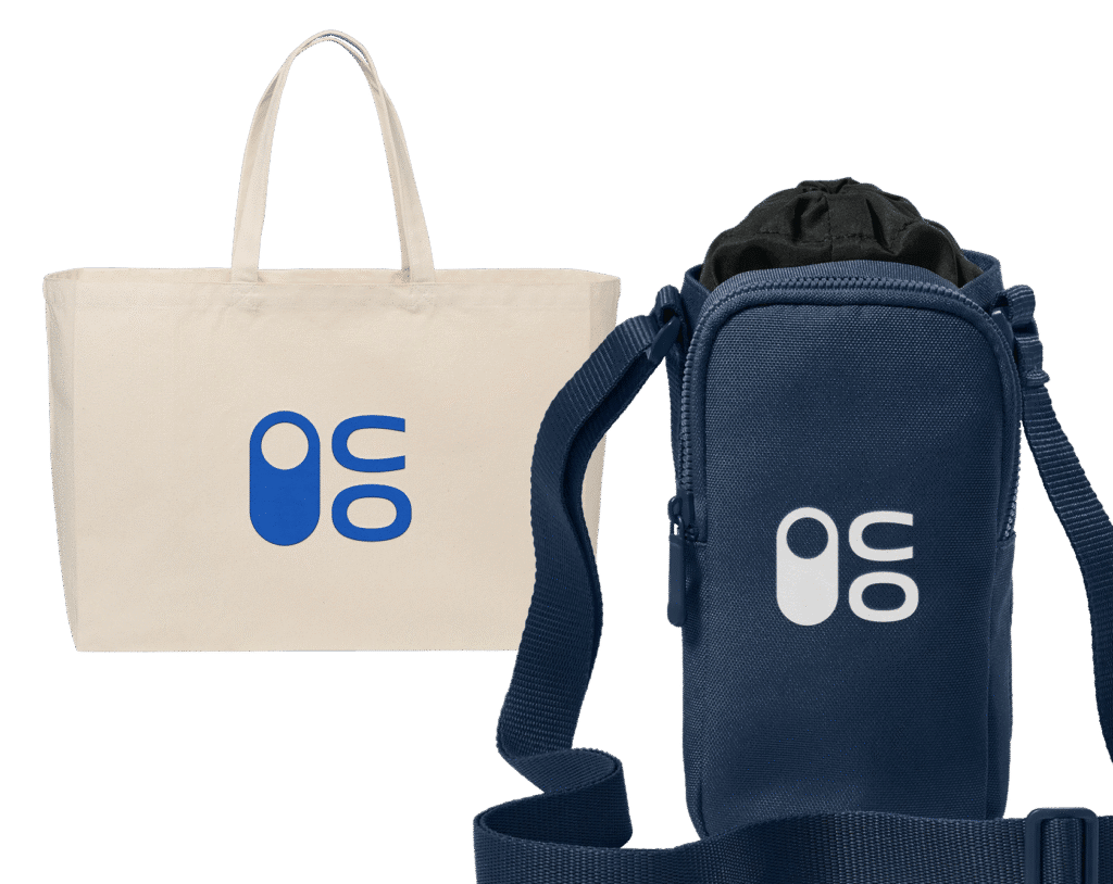 "Branded bags, totes, and carry goods for employees