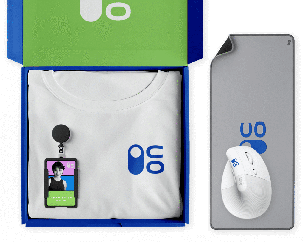 New hire kits with branded tech essentials